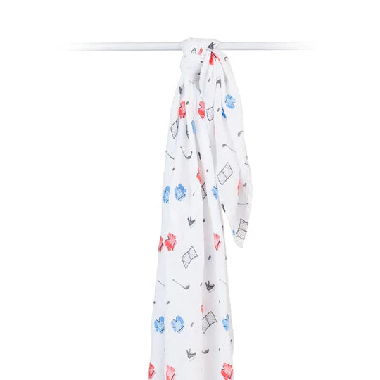 Hockey Muslin Swaddling Blanket