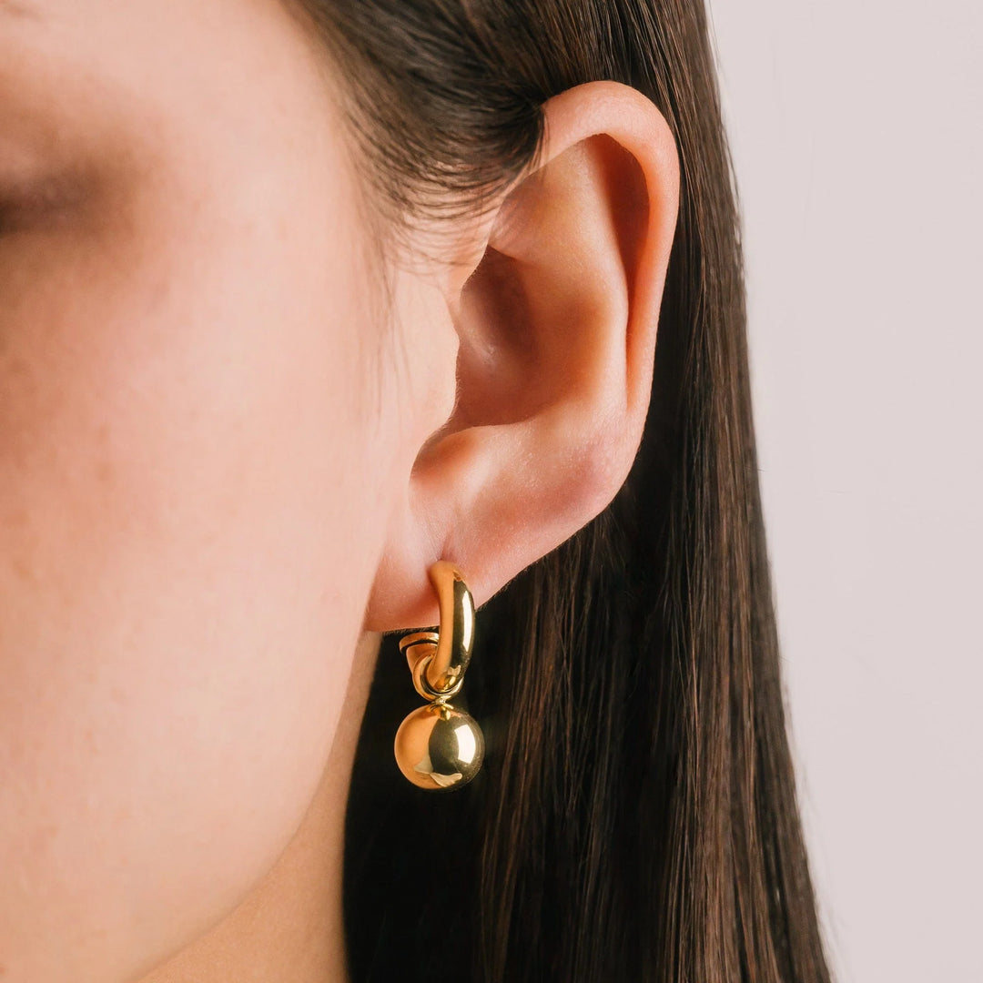 Solstice Drop Gold Hoop Earrings
