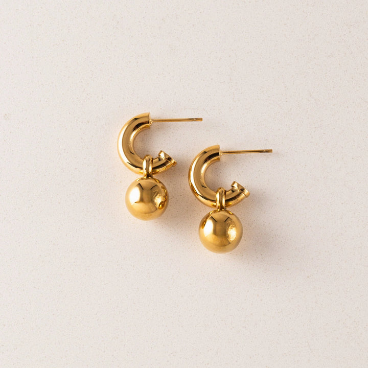 Solstice Drop Gold Hoop Earrings