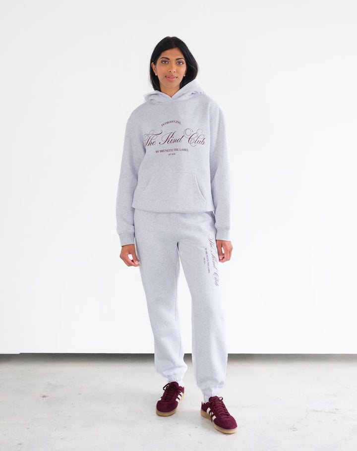 Kind Club Best Friend Jogger - Grey/Burgundy