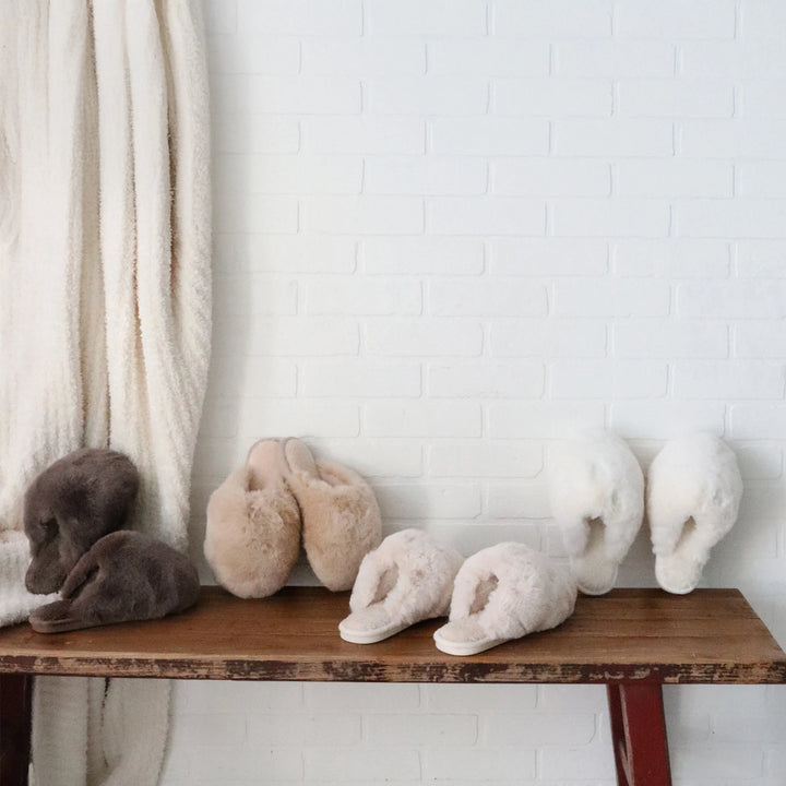 Park City Faux Fur Slippers - Tan