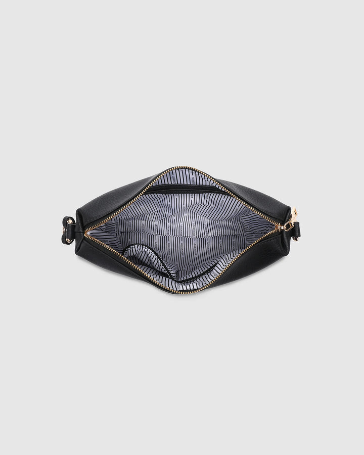 Daisy Stripe Crossbody Bag - Black