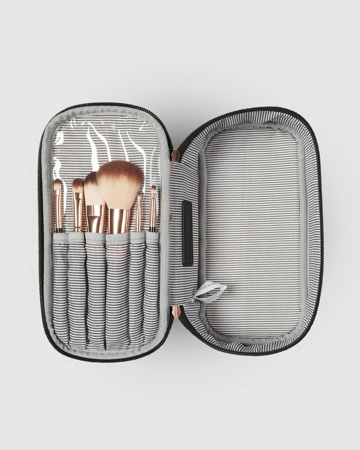 Fifi Cosmetic Case With Brushes - Black