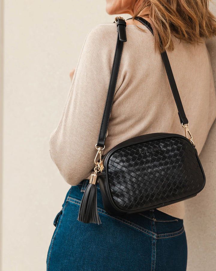 Jacinta Woven Crossbody - Black