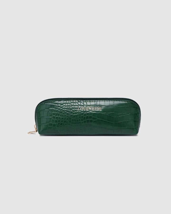 Jayne Makeup Bag - Forest Croc