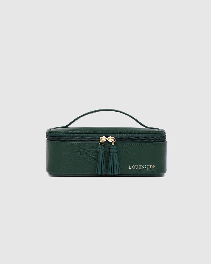 Fifi Cosmetic Case With Brushes - Forest Green