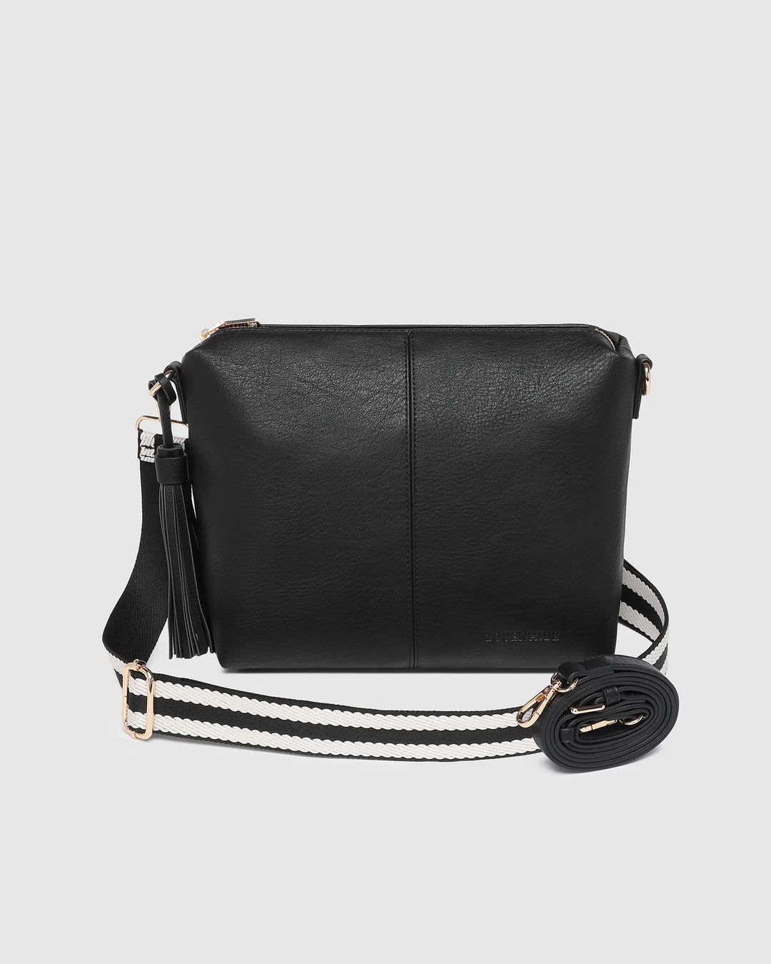 Daisy Stripe Crossbody Bag - Black
