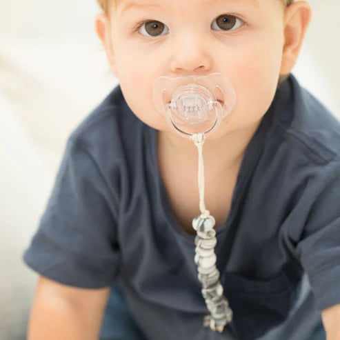 Pacifier Clip- Black Marble