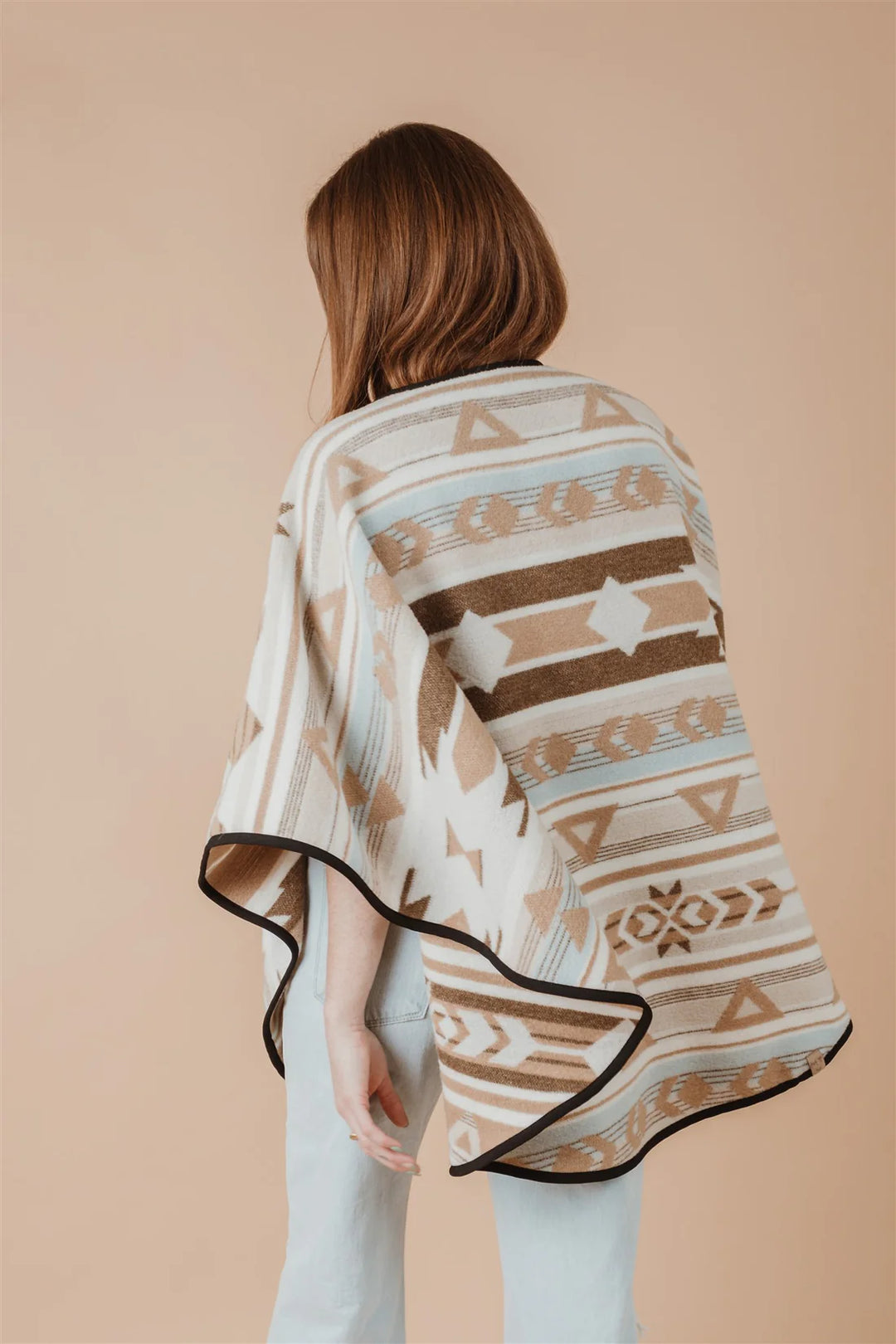 Mini Tipi Sand Indigenous Reversible Shawl