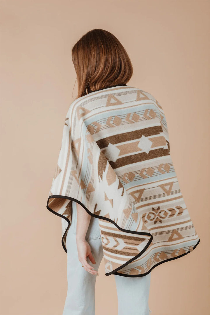 Mini Tipi Sand Indigenous Reversible Shawl