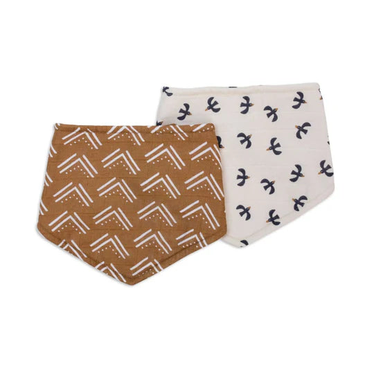 Mud Cloth + Black Birds - Bandana Bibs