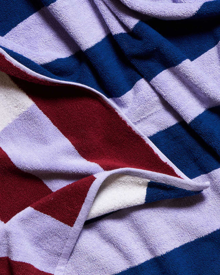 Typical Towel Offset Stripe Bath Towel - Studio Navy, Lilac, White