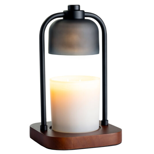 Pendant Black And Wood Candle Warmer Lamp