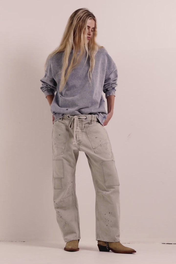 Moxie Low Slung Pull on Barrel Jeans - Jetty