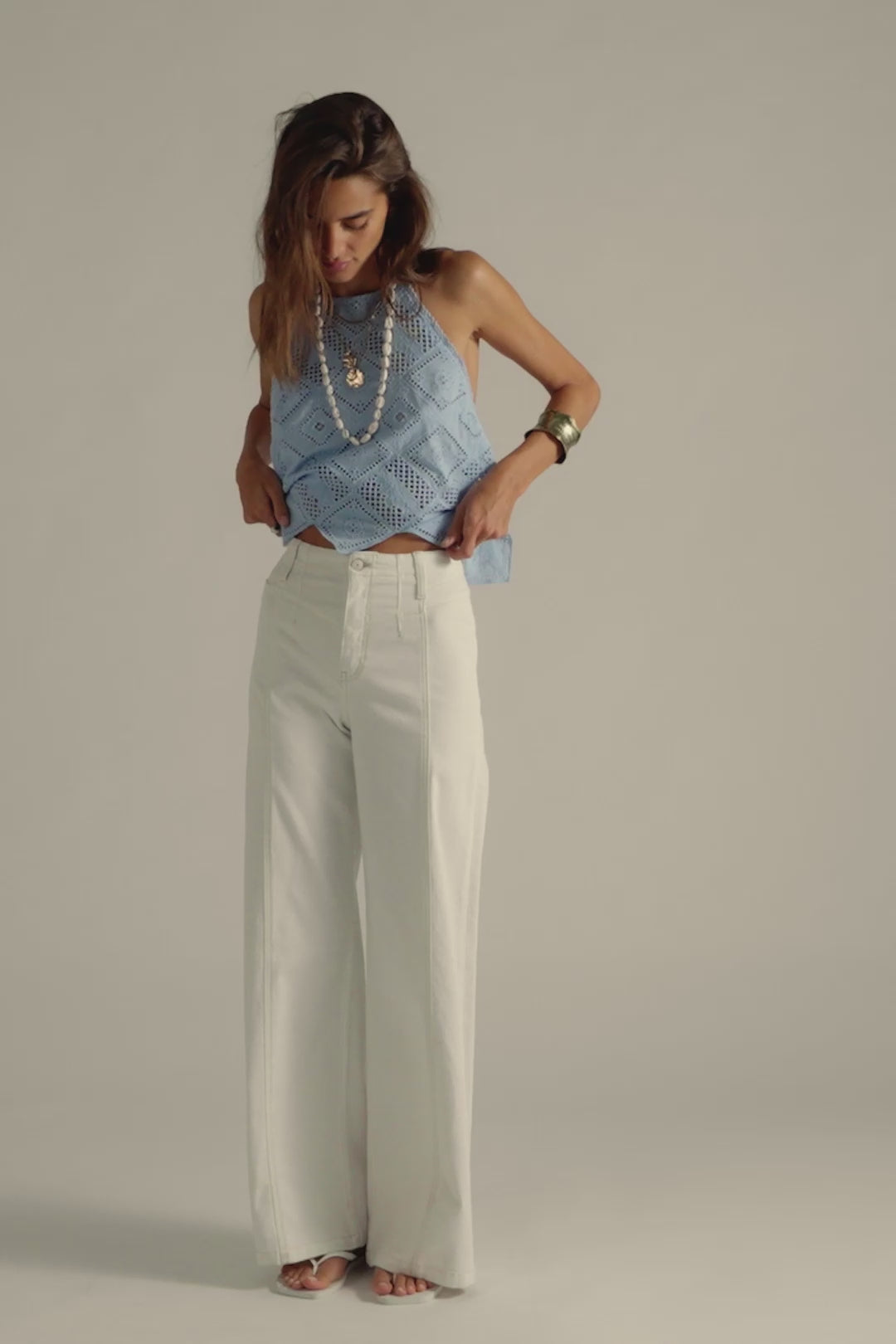 Libre Wide Leg Pants- Island Lights