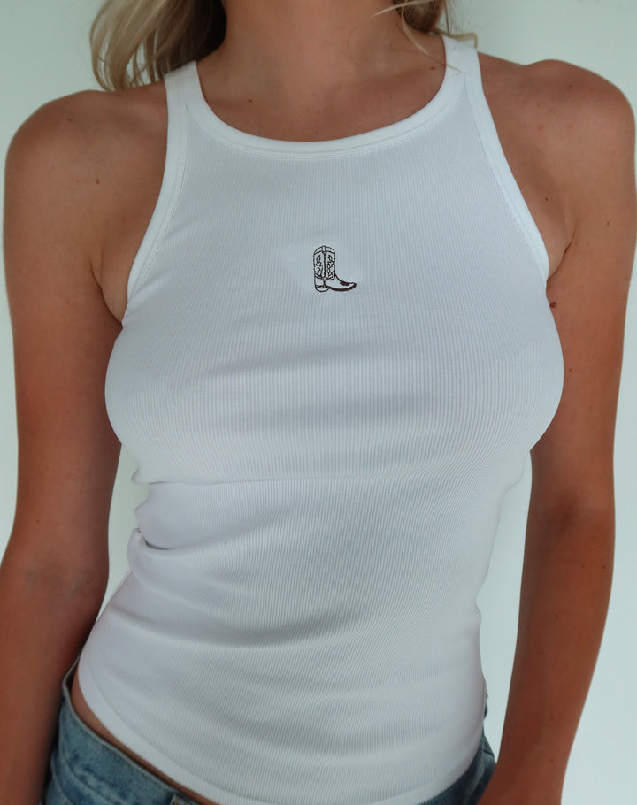 Cowboy Boot Ribbed Tank