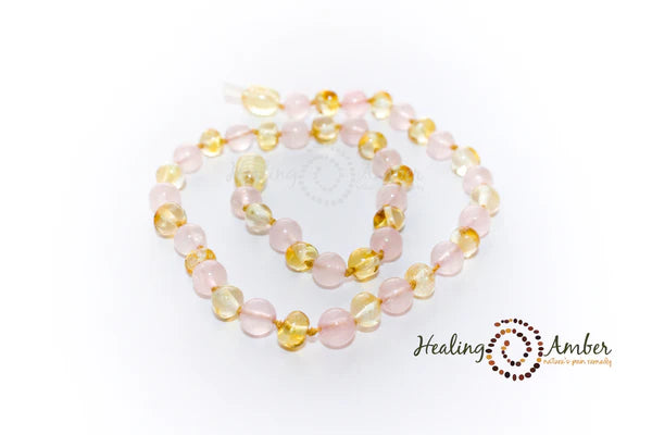Gold + Rose Quartz 13" Necklace