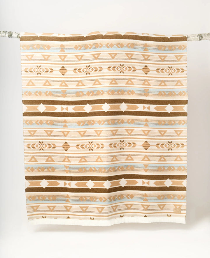 Mini Tipi Sand Indigenous Reversible Blanket