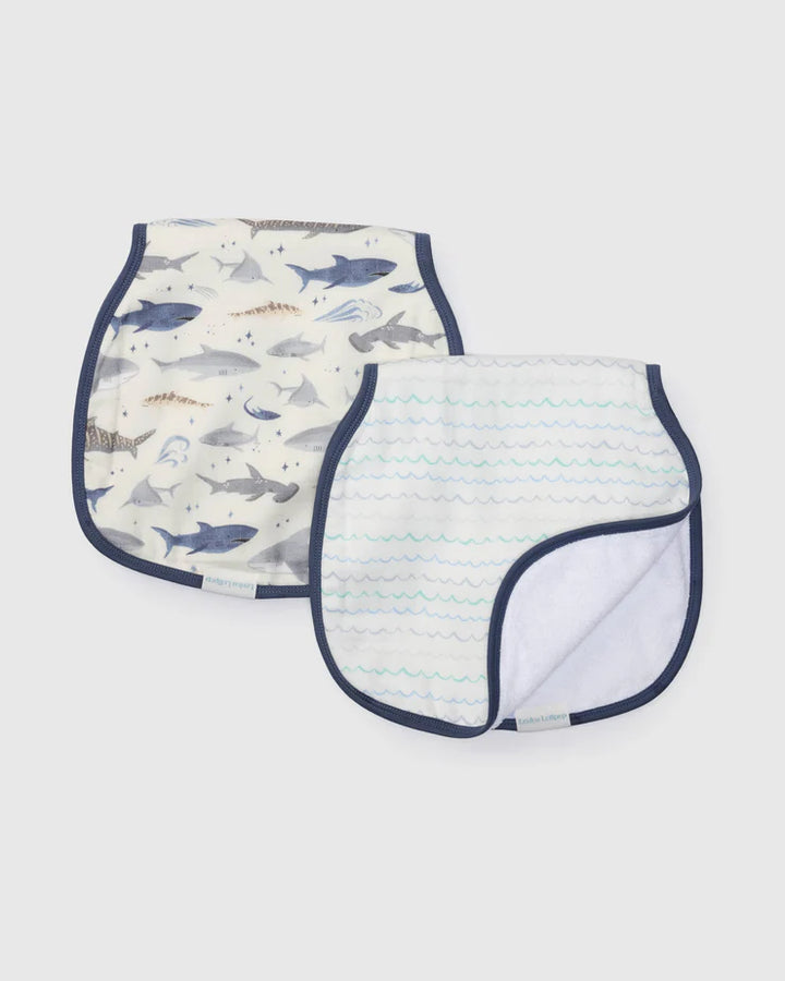 Burp Cloth- 2 pack- Sharks