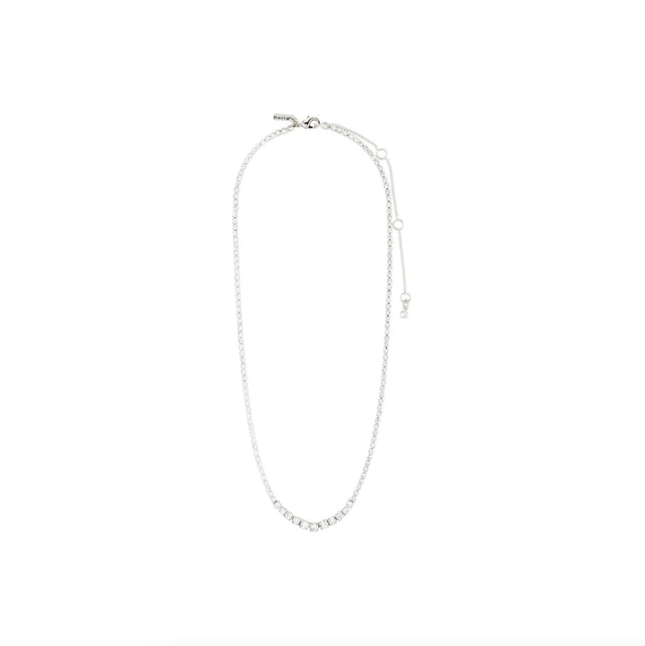 Sky Tennis Crystal Necklace - Silver