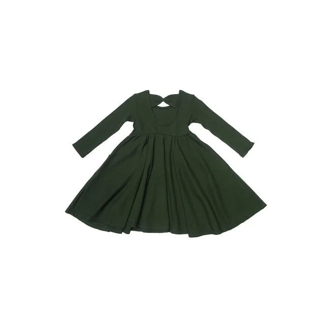 Waffle Skater Dress- Spruce