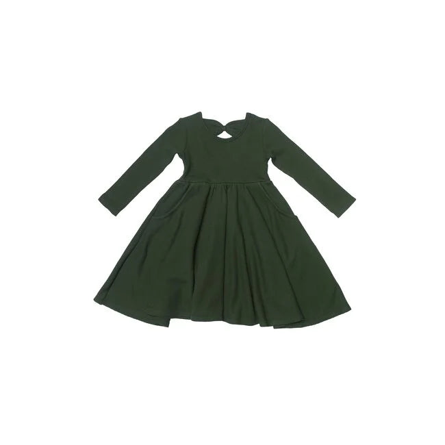 Waffle Skater Dress- Spruce