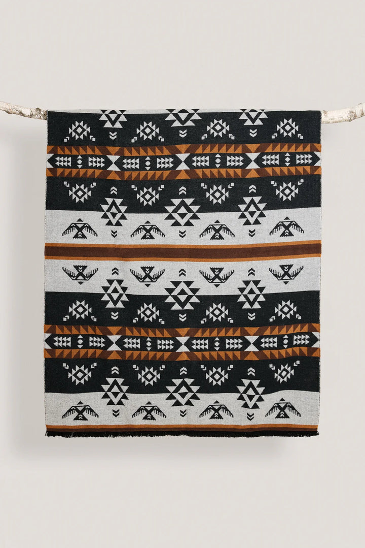 Mini Tipi Thunderbird Indigenous Reversible Blanket