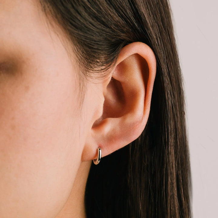 Tube 15 mm Hoop Silver Earrings