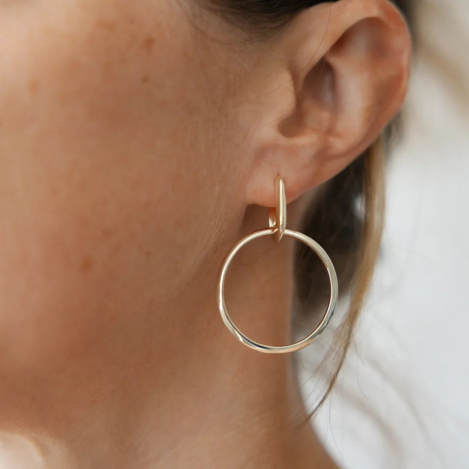 Twofold Circle Gold Earrings
