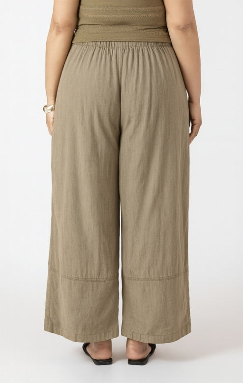 Olive Drift Linen Pant +