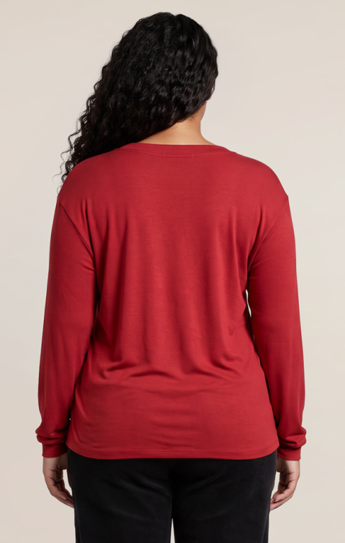V-Neck Top- Burgundy +