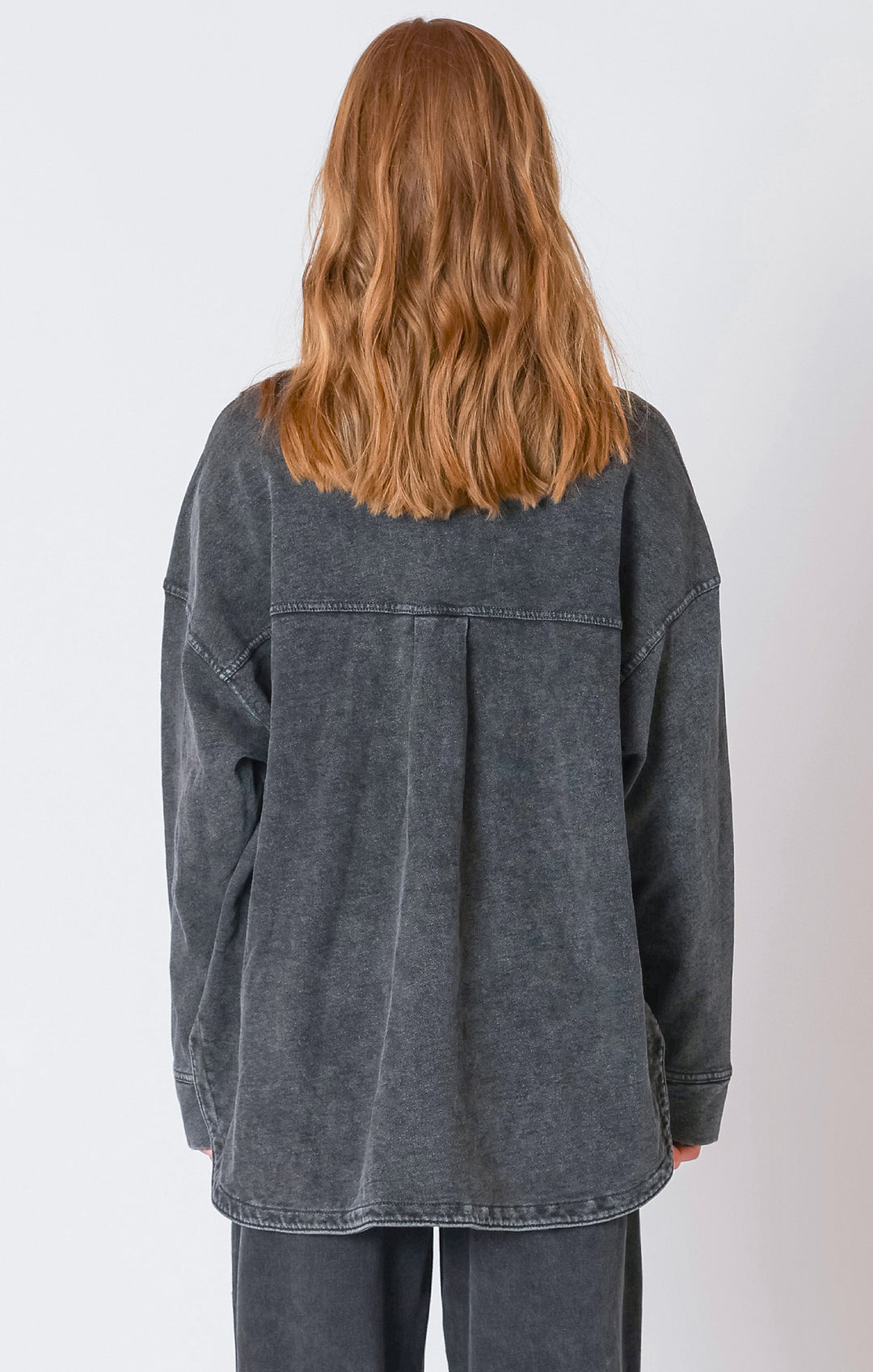 On The Fly Button Up Jacket - Washed Black +