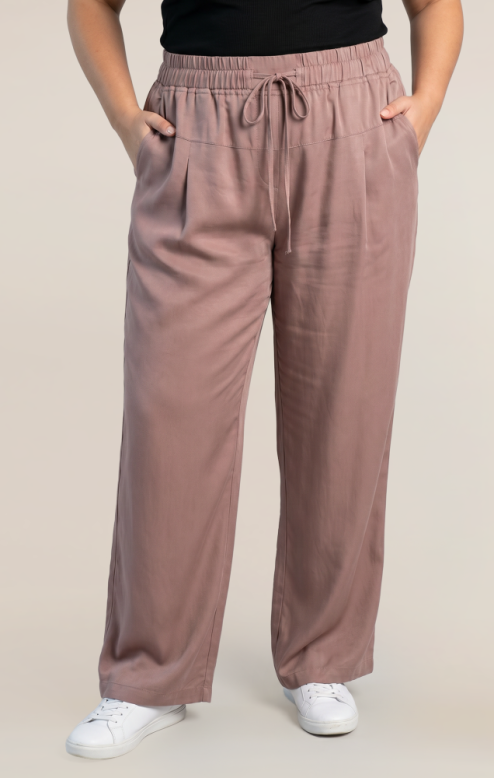 Oversized Pull-on Pant- Dusty Rose +