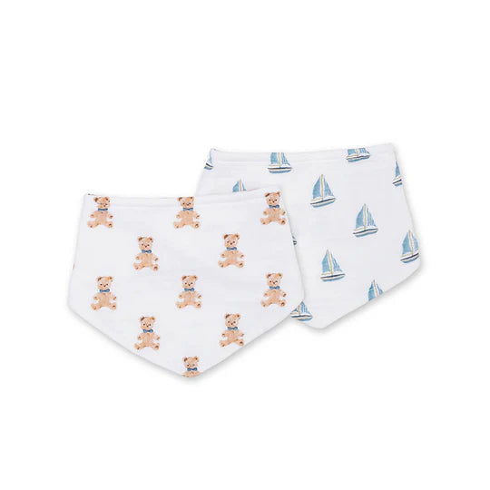 Vintage Bears + Sailboats - Bandana Bibs