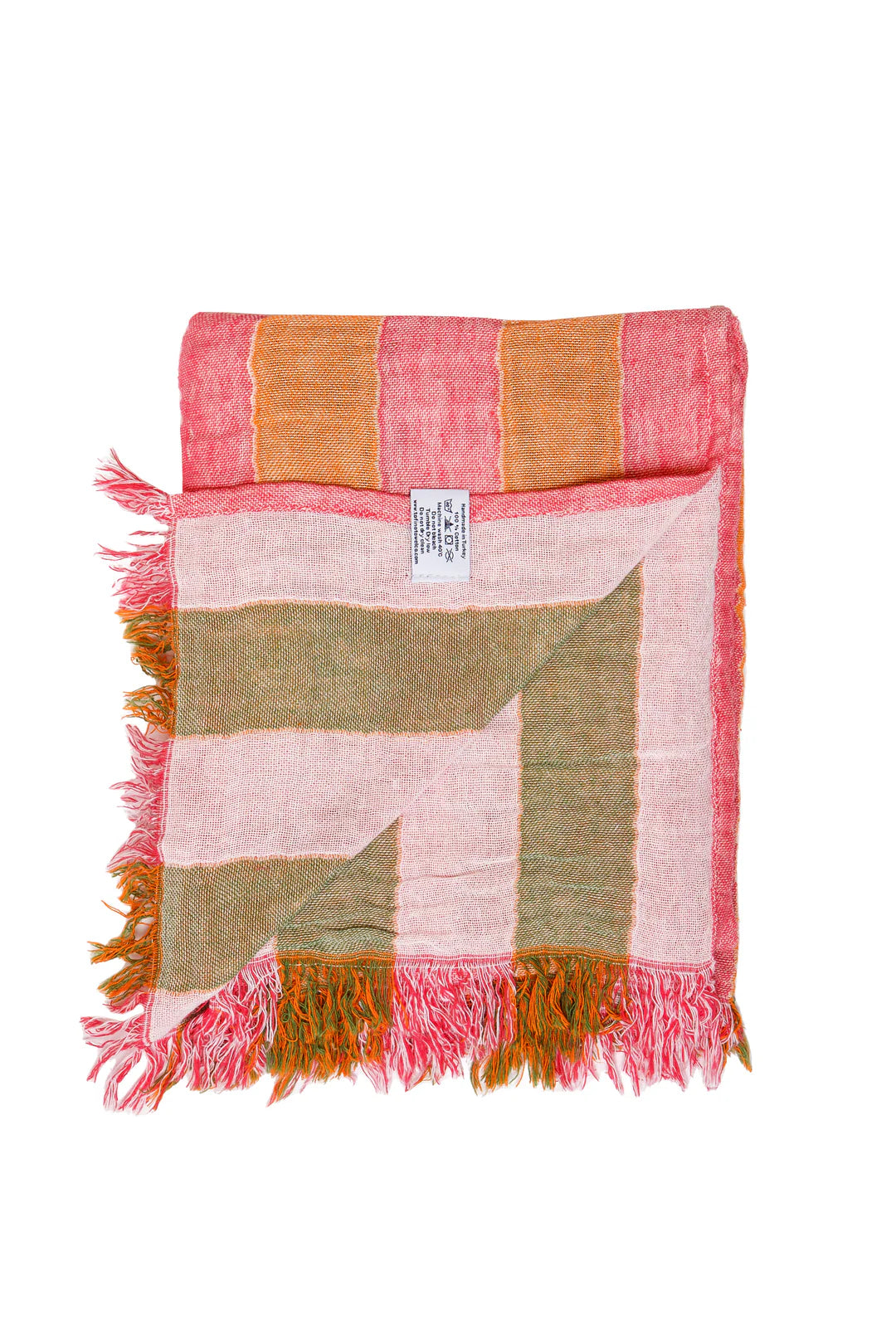 THE BANKS | Stripe Gauze Muslin Turkish Towel - Pink Multi