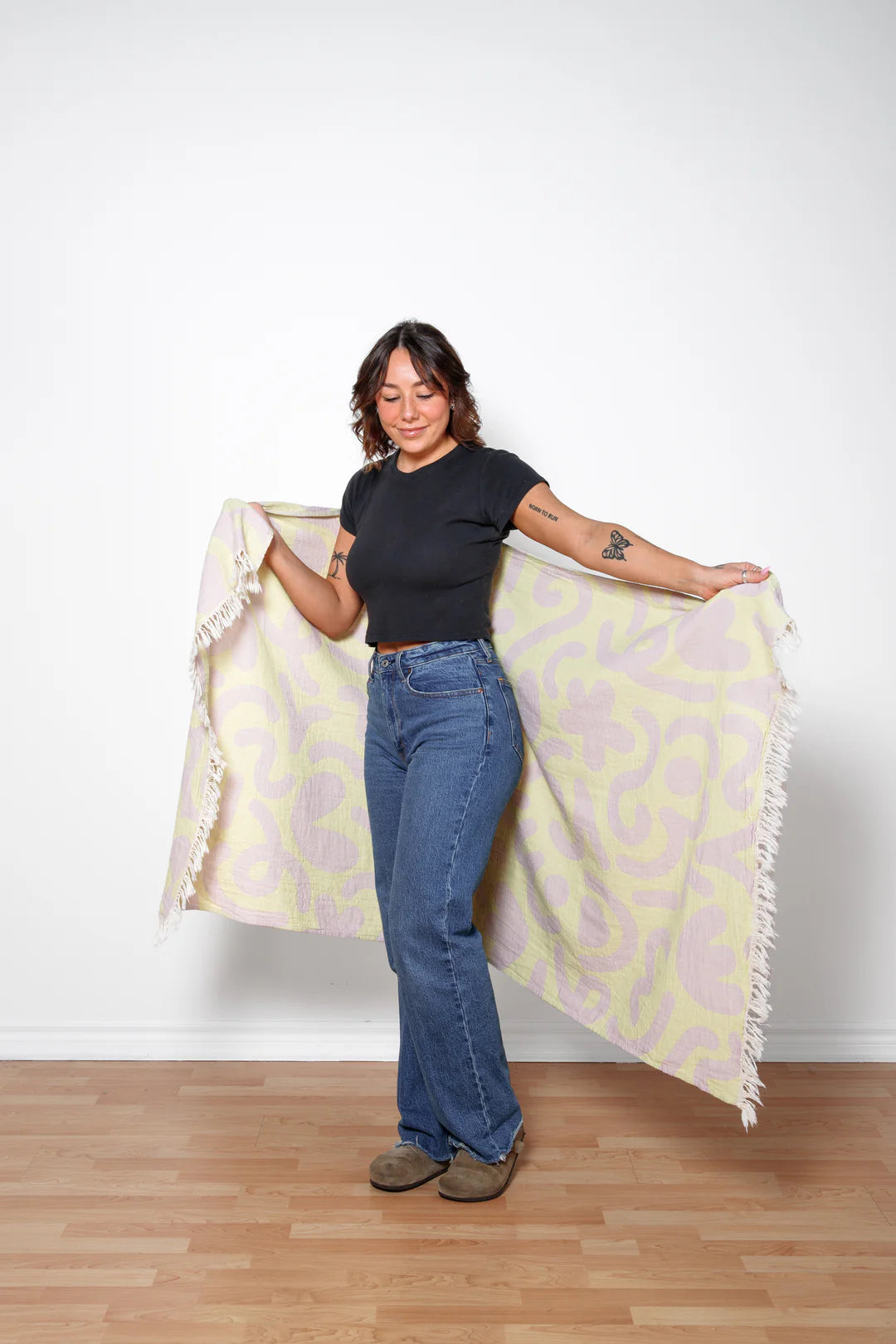 THE DREW DOODLE | Turkish Towel - Lilac / Lime