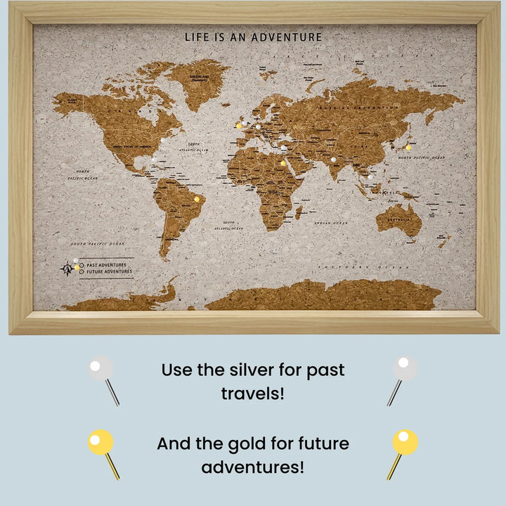 Framed Cork World Map
