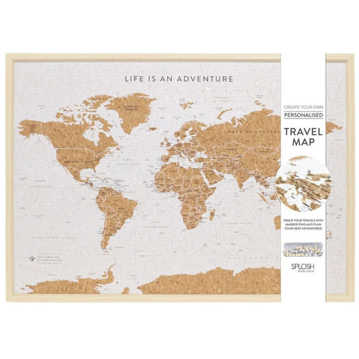 Framed Cork World Map