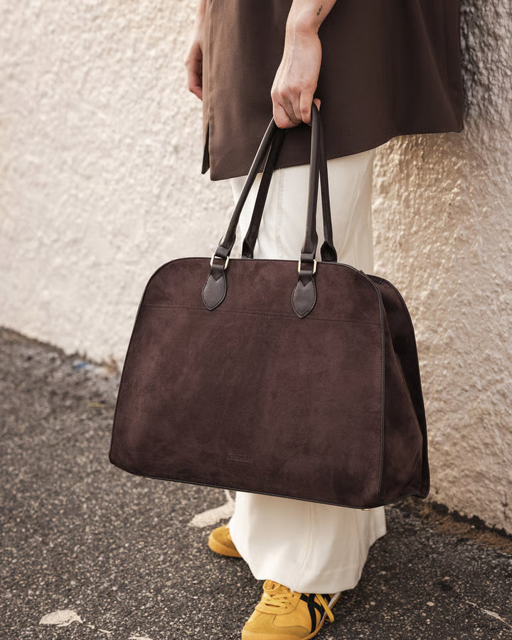 Blair Tote Bag- Suede Chocolate