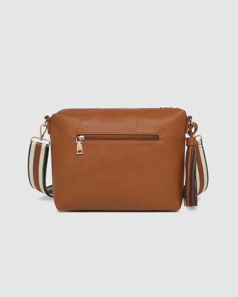 Daisy Stripe Crossbody- Tan
