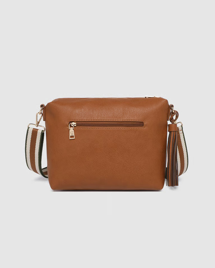 Daisy Stripe Crossbody- Tan