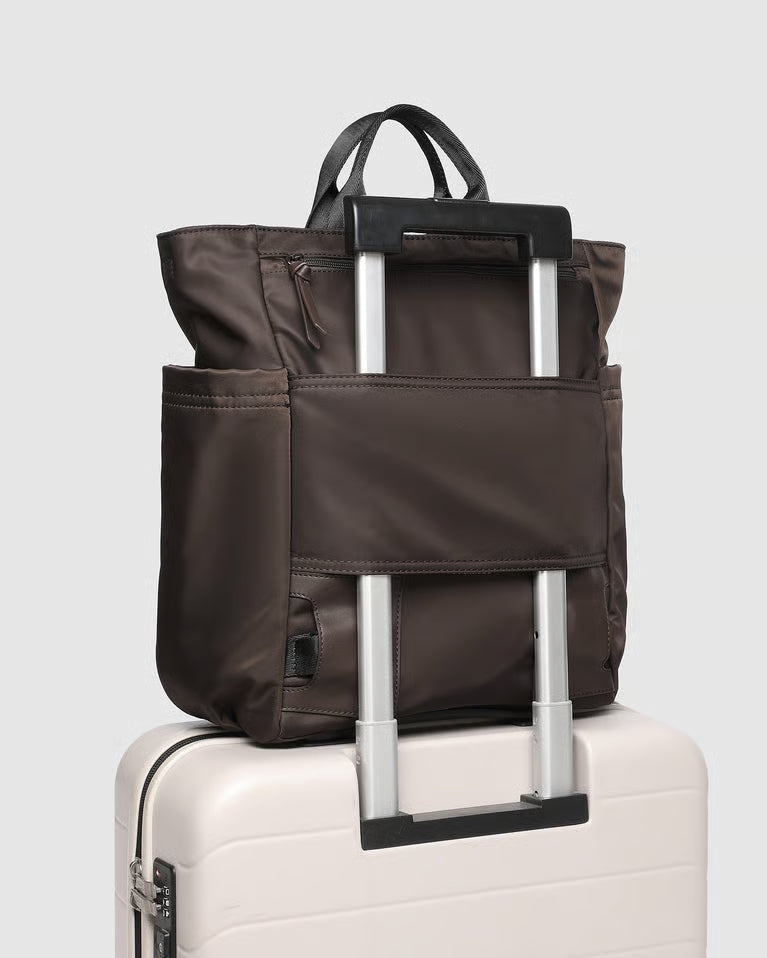 Bronx Nylon Backpack- Chocolate
