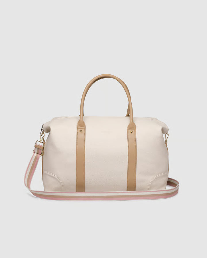 Alexis Stripe Weekender Travel Bag- Vanilla
