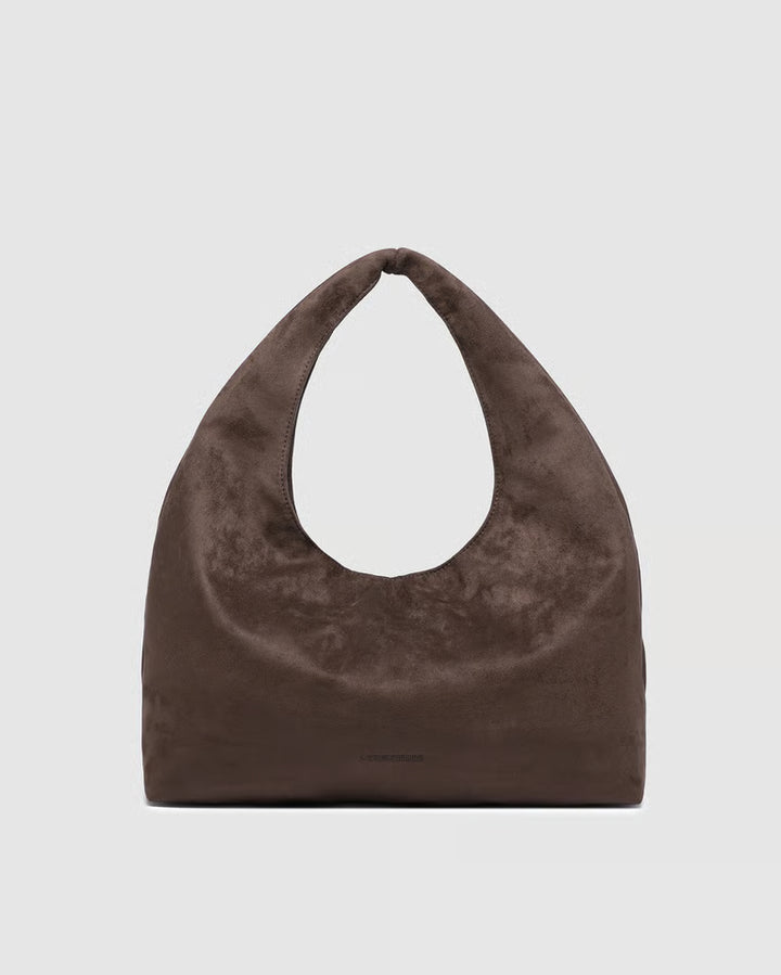 Monaco Shoulder Bag- Suede Chocolate