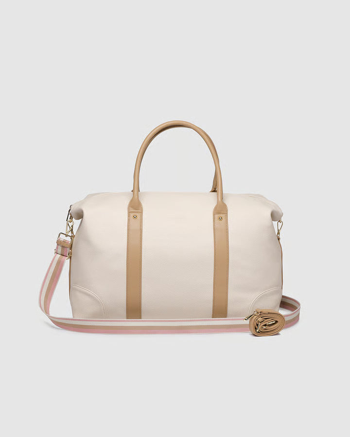 Alexis Stripe Weekender Travel Bag- Vanilla